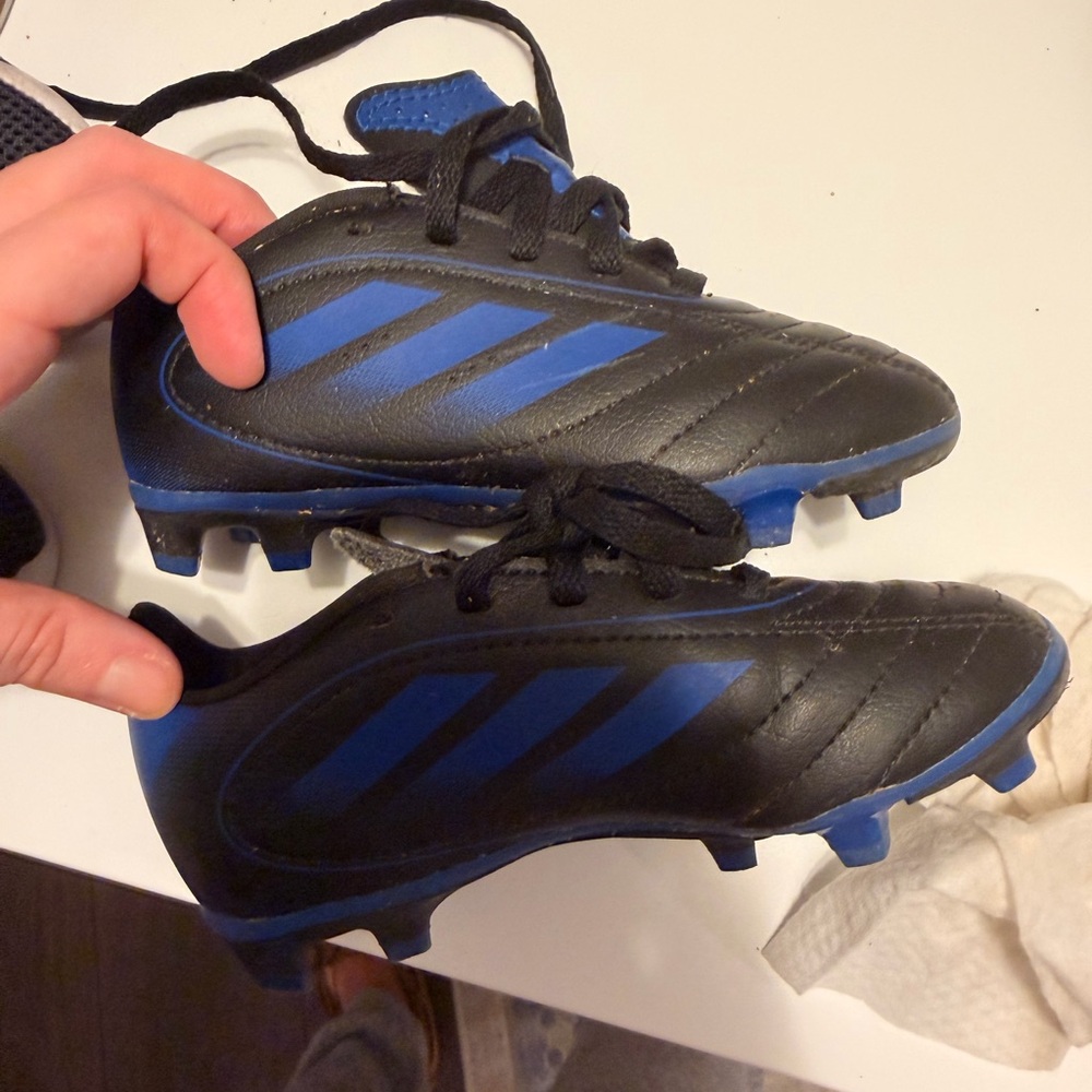 Adidas Kids Black and Blue Sneakers